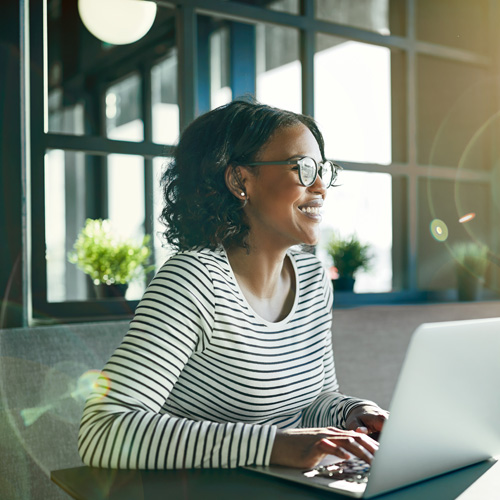 woman working on laptop